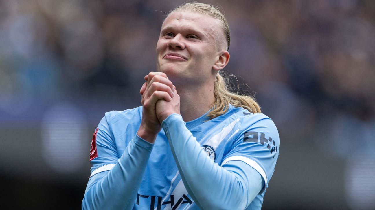 Haaland hits long-awaited Man City hat trick as pressure piles on Liverpool's Slot