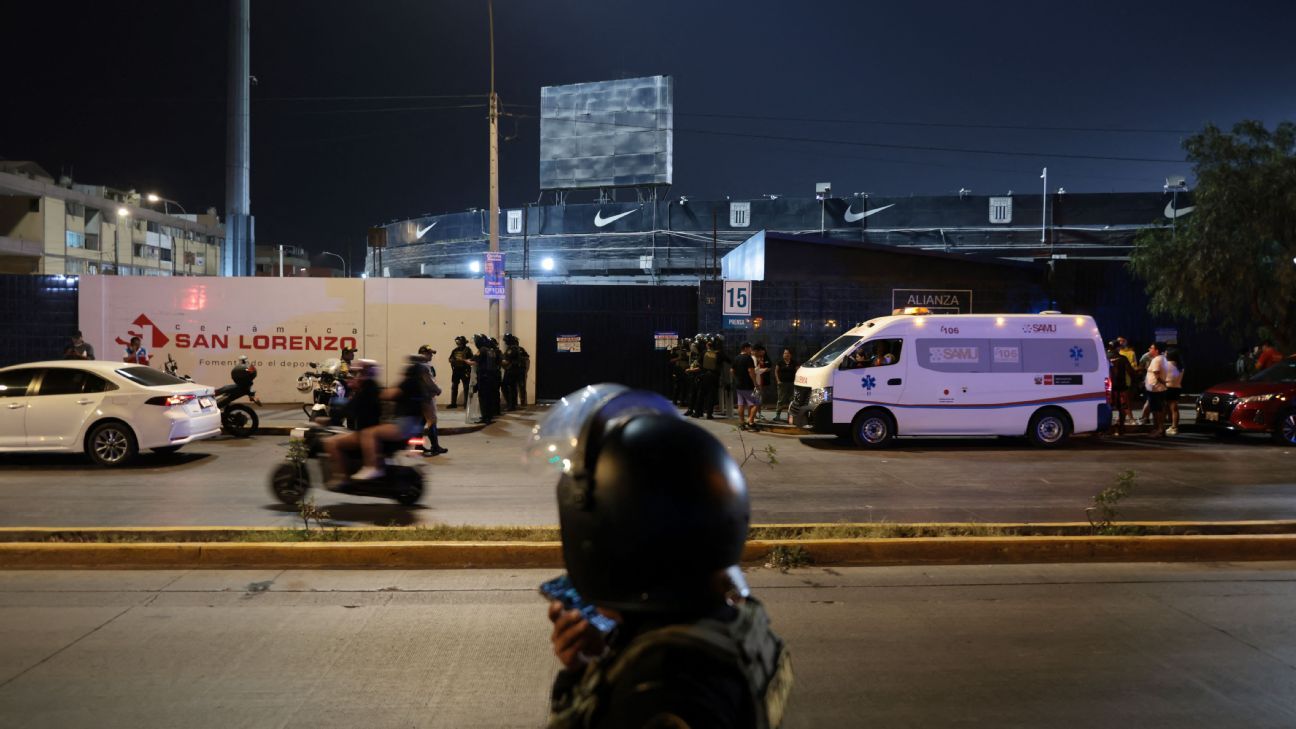 At least one dead, 60 injured, in crush of soccer fans in Peru stadium