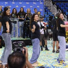 UCLA celebrates basketball title with fans at Pauley Pavilion