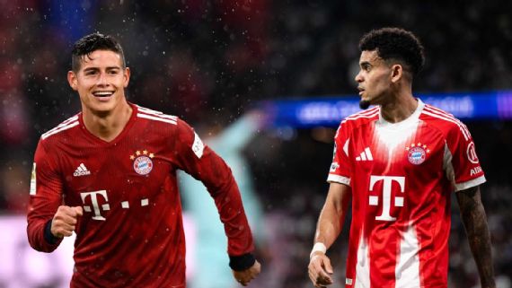 Luis Díaz durante un partido con Bayern Munich