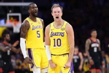 Luke Kennard, LeBron James team to upset Rockets in opener