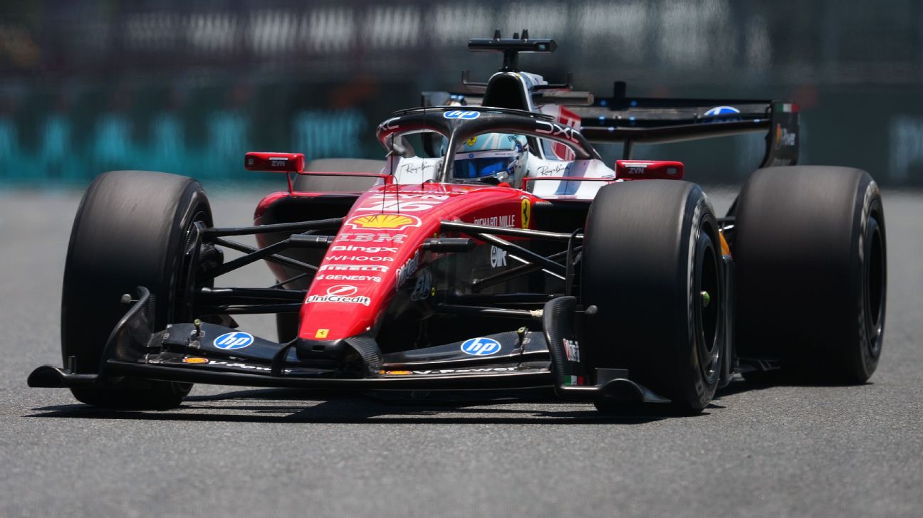 Leclerc é o mais rápido na prática em Miami, Mercedes com desempenho abaixo do esperado