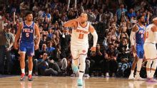 Los Knicks brindan recitan ofensivo y apalean a los 76ers en el Juego 1