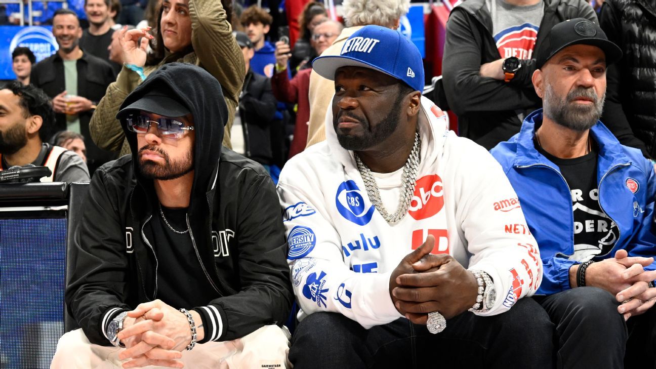 Celebrities at the NBA playoffs: Eminem, 50 Cent a...