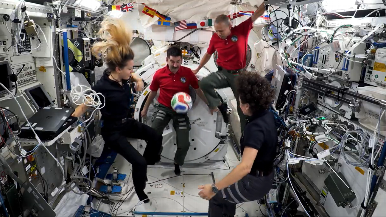 World Cup Daily: NASA astronauts kick ball around in space; Spain, Belgium in action