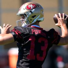 Brock Purdy, 49ers practice with 'leader' Shanahan watching