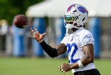 Bills safety Gardner-Johnson carted off with leg injury