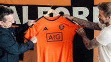Sir David Beckham, Gary Neville unveil new-look orange Salford City shirt