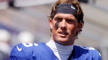 Jaxson Dart, Giants, desconcertado por terminar en la carpa médica