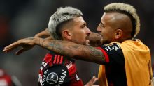 La reacción de Arturo Vidal al golazo de Giorgian De Arrascaeta ante Cruzeiro