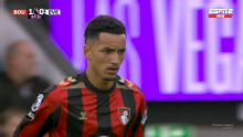 Álvaro Rodríguez debutó en la Premier League en el empate de Bournemouth ante Everton