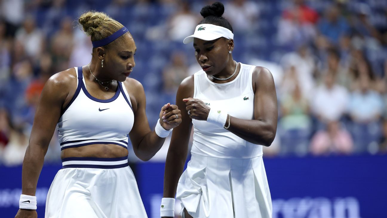 Live updates from Serena and Venus Williams' doubles match at the US Open