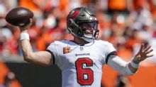 Bucs' Baker Mayfield dons Michigan gear in bet made with Todd Bowles
