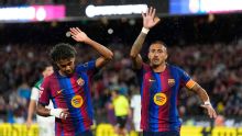 Festival bajo la lluvia: Barcelona goleó a Racing en el Camp Nou y es líder de LaLiga