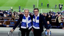 Andy Burnham watches Everton with Canadian PM Mark Carney