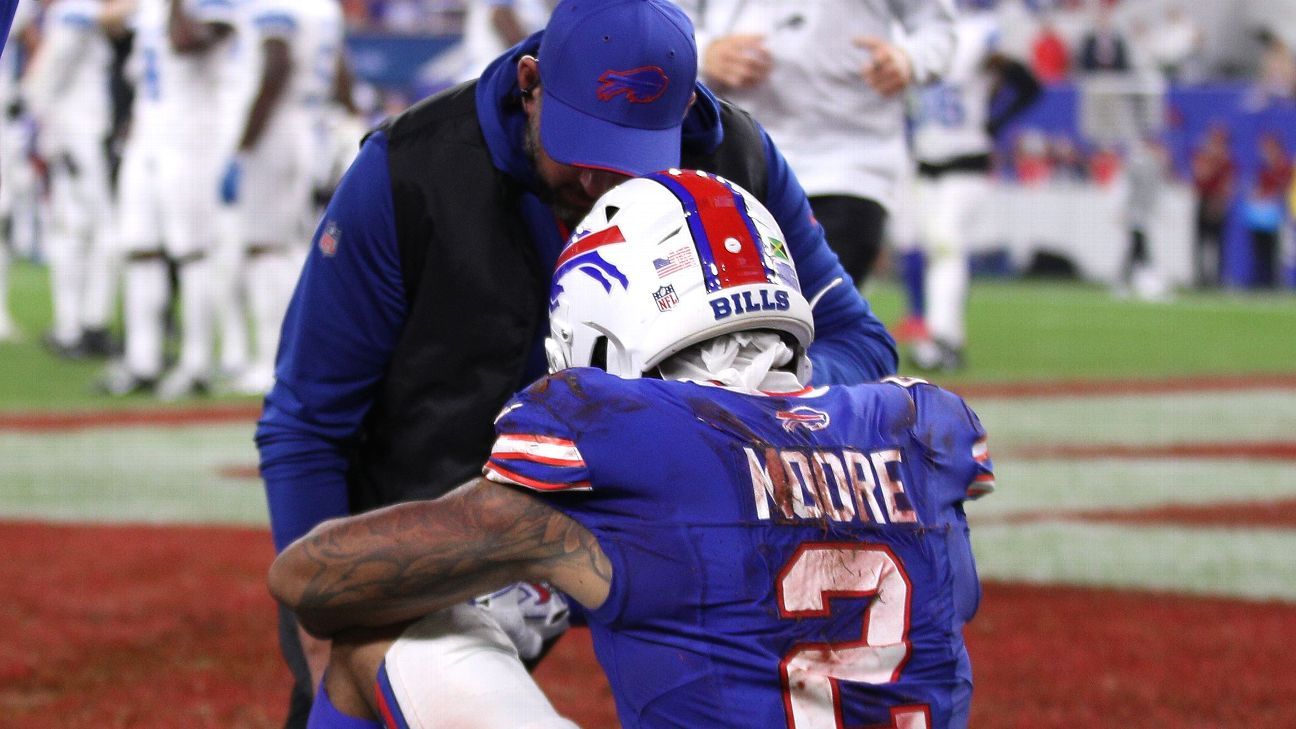 DJ Moore fuera del partido Lions vs. Bills por lesión