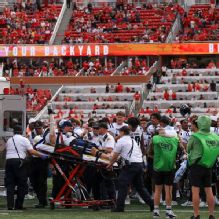 Utah State LB Taggart exits game in ambulance after tackle