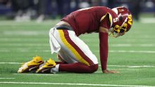 Commanders QB Jayden Daniels suffers elbow injury against Cowboys