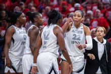 Aces' Wilson T'd up for confronting fan in Game 2 loss to Fever