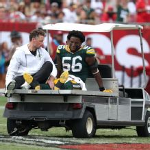 Packers' Edgerrin Cooper hurts Achilles, carted off vs. Bucs