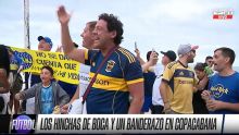 ¡Banderazo de los hinchas de Boca en Copacabana en la previa del partido con Vasco!