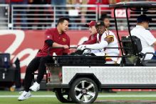 Commanders' Terry McLaurin carted off field with knee injury, ruled out for MNF