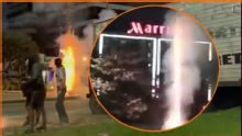 Los hinchas de Vasco da Gama armaron una fiesta de pirotecnia frente al hotel de Boca
