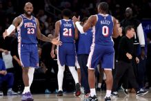 76ers win in LeBron James' debut, spoil Knicks' ring night