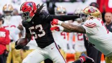 Kendal Daniels seals Falcons' win with INT one week after trip to hospital