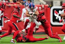 Giants' Cam Skattebo, John Harbaugh object to lowering helmet penalty