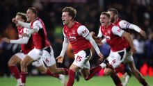 Ook bekerstunt in Engeland: landskampioen Arsenal na strafschoppen uitgeschakeld