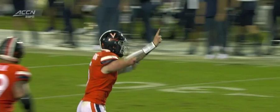 Brennan Armstrong with 20-yard TD pass to Ra'shaun Henry vs. Georgia Tech