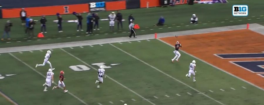Brandon Peters throws 39-yard touchdown pass vs. Northwestern