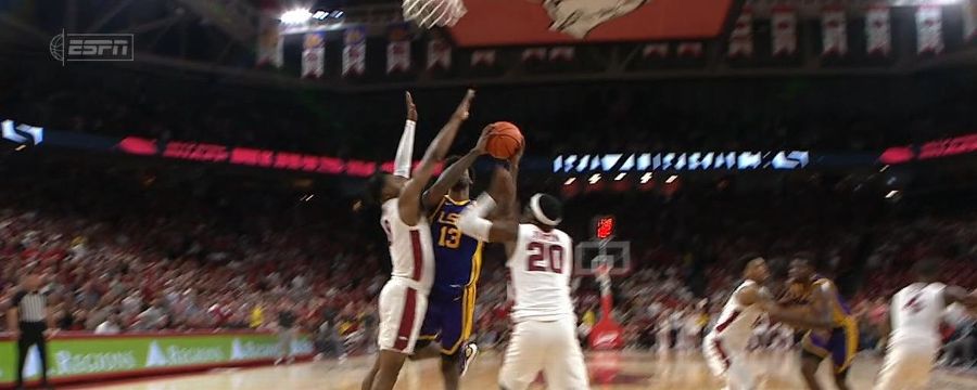 Tari Eason spins his way to a big basket for LSU
