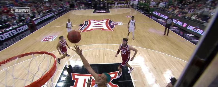 Sochan gets the and-1 to go just before halftime