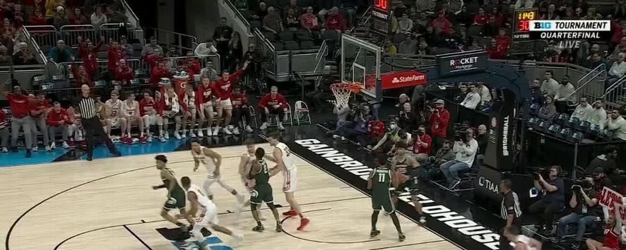 Marcus Bingham Jr. with the dunk off the breakaway