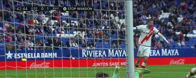 Sergi Guardiola goal 43rd minute Espanyol 0-1 Rayo Vallecano