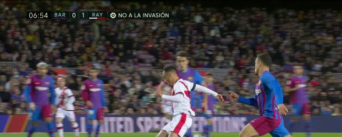 Alvaro Garcia breaks away to put Rayo Vallecano up early in the 7th minute