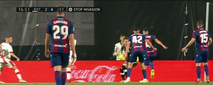 Coke nods in a header to extend Levante's lead after a set piece play