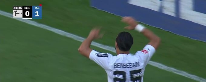 Check out Ramy Bensebaini's unbelievable bicycle-kick goal for Gladbach