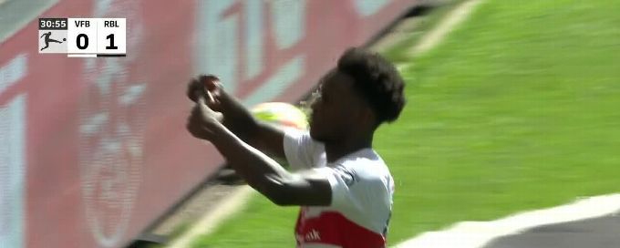 Naouirou Ahamada goal 31st minute VfB Stuttgart 1-1 RB Leipzig