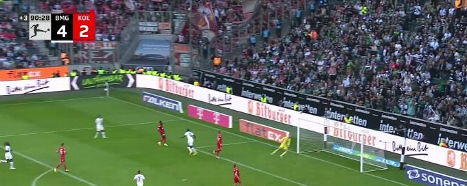 Gladbach thrashes Cologne in seven-goal thriller