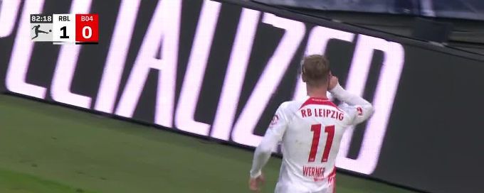 Timo Werner goal 83rd minute RB Leipzig 2-0 Bayer Leverkusen
