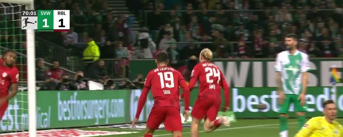 Xaver Schlager goal 71st minute Werder Bremen 1-2 RB Leipzig