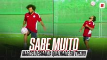 Qualidade! Marcelo tira onda e faz dribles ousados em treino do Olympiacos