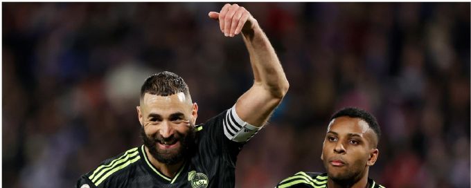 Benzema's brace sends Real Madrid top of LaLiga