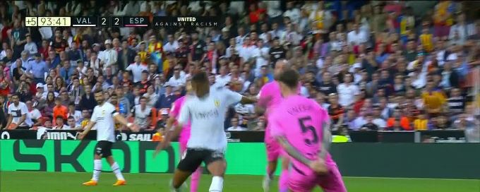 Samuel Lino goal 93rd minute Valencia 2-2 Espanyol