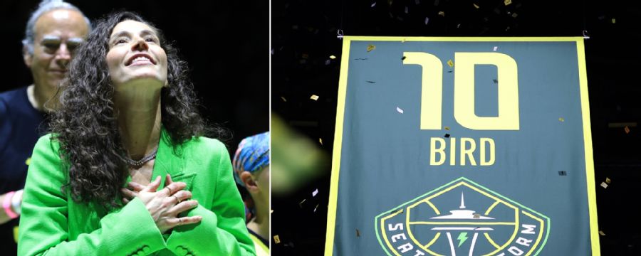 Sue Bird has jersey raised into the rafters by the Storm