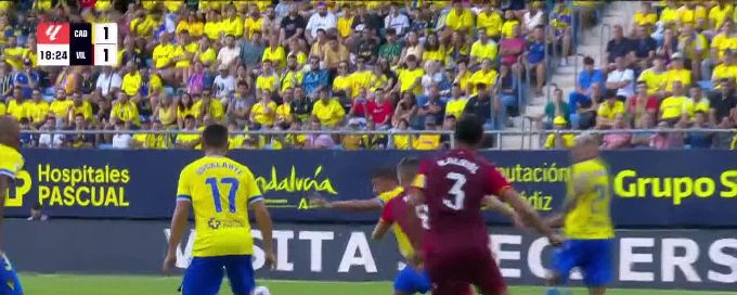 Chris Ramos goal 18th minute Cadiz 1-1 Villarreal