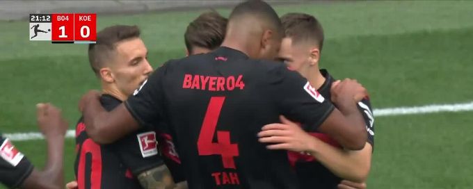 Bayer Leverkusen hammer sorry Cologne to stay top of the Bundesliga